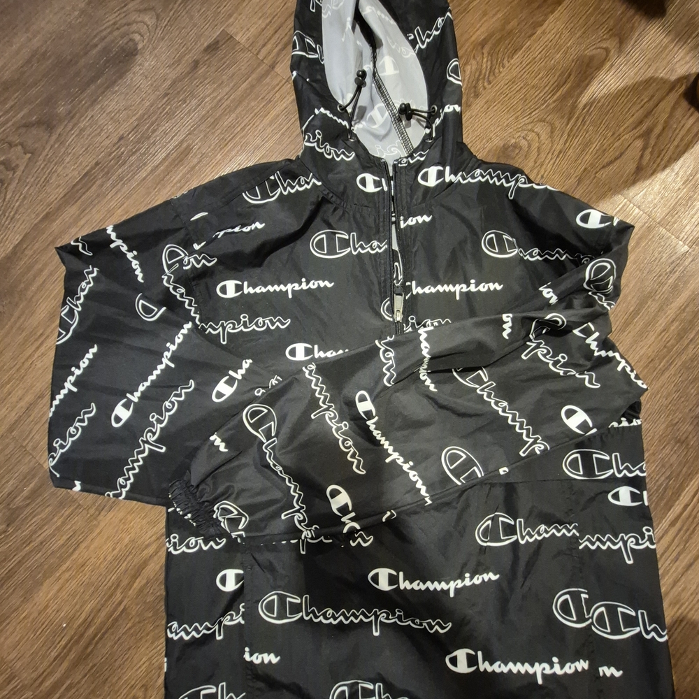 Champion Black and White Hooded Jacket